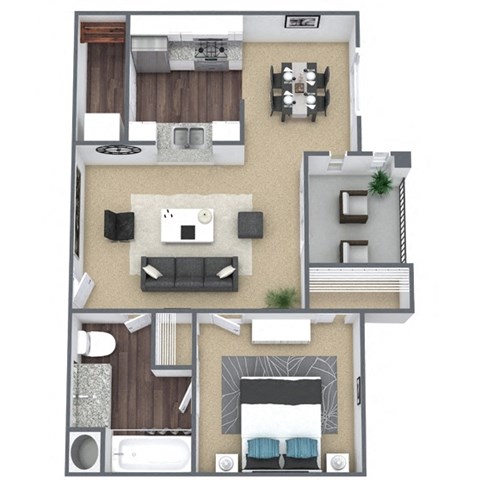 A1 3D Floor Plan Image at Hidden Creek, Texas, 75077