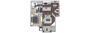 A1 floor plan 3D image