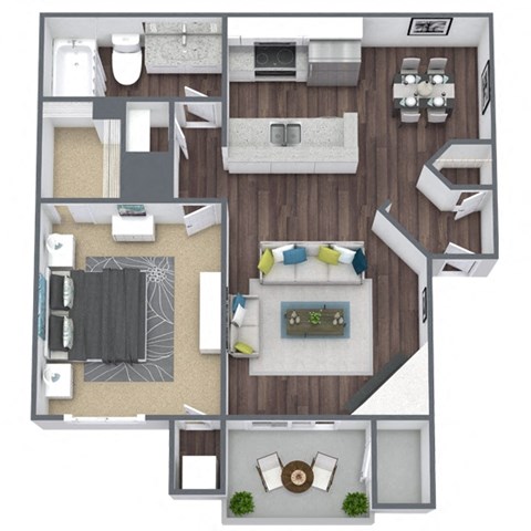 A1 floor plan 3D image