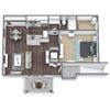 A1 Floor Plan 1-Bed, 1-Bath