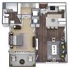 A1 Floor Plan, 1-Bed 1-Bath, 685 SQFT