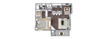 1 bed 1 bath A2 Floor Plan at Array South Mountain, Phoenix, AZ, 85044