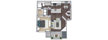 A2 floor plan 3D image