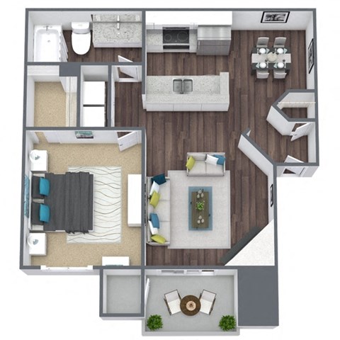 A2 floor plan 3D image