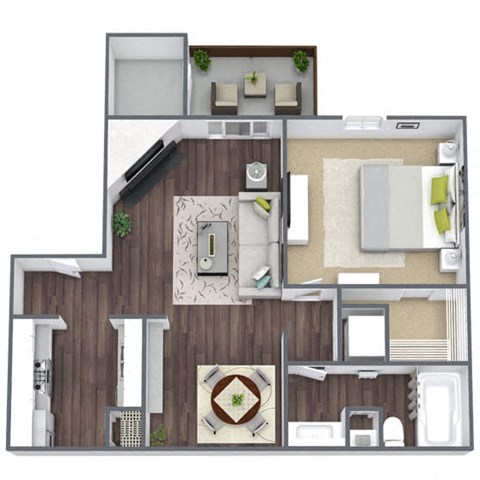 A2 floor plan with patio