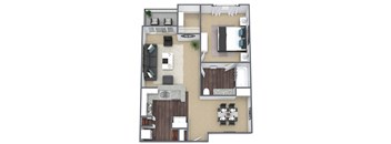 A3 3D Floor Plan Image at Hidden Creek, Lewisville, Texas