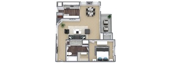 A4 3D Floor Plan Image at Hidden Creek, Lewisville, TX