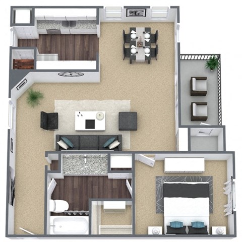 A4 3D Floor Plan Image at Hidden Creek, Lewisville, TX