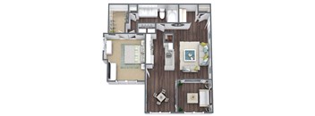 A4 Floor Plan, 1 bed 1 bath