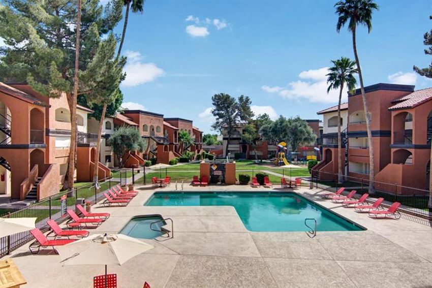 Swimming pool courtyard