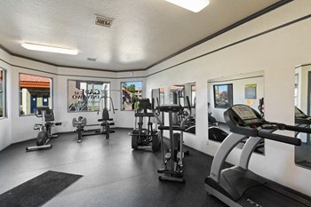 Fitness center with equipment