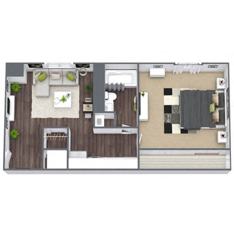 Ascott Floor Plan: 1 Bed, 1 Bath