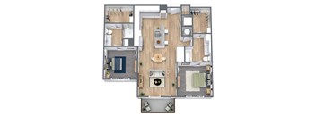 B1 2x2, 1102 sqft.