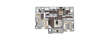 2 bed 2 bath B1 Floor Plan at Array South Mountain, Arizona