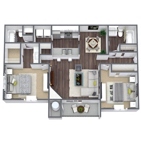 2 bed 2 bath B1 Floor Plan at Array South Mountain, Arizona