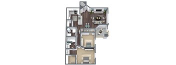 B1 Floor Plan, 2-Bed 1-Bath