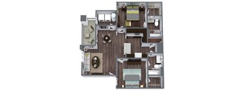Symmetry (B1) Floor Plan, 2-Bed 2-Bath, 1,068 SQFT at Harmony at Surprise, Surprise, AZ, 85379