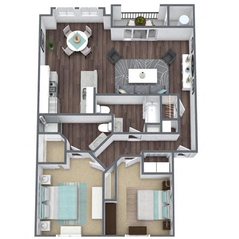 2 bedroom 2 bathroom floor plan