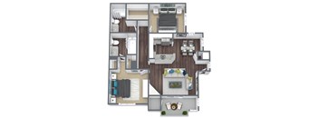 B1 floor plan 3D image