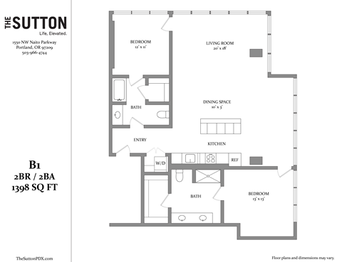 a floor plan of the suite
