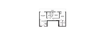 A black and white image of a floor plan for a house.