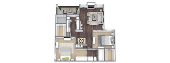 B1 floor plan with patio