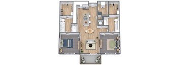 B2, 2x2, 1144 sqft.