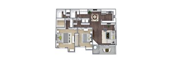 2 bed 2 bath B2 Floor Plan at Array South Mountain, Phoenix, AZ