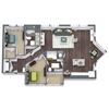 B2, 2-Bed 2-Bath Floor Plan, 1,394 SQFT