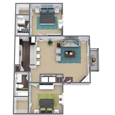 B2 Floorplan 3D Image