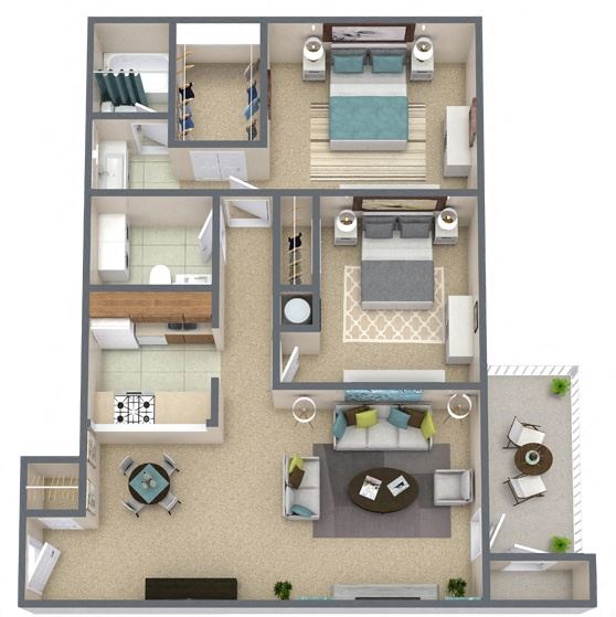B2 Floor Plan 2x2