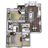 B2 Floor Plan, 2-Bed 2-Bath, 1,171 SQFT