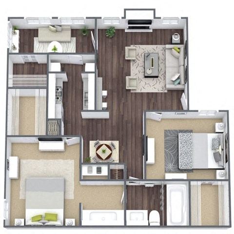 B2 floor plan with sunroom