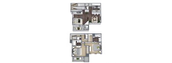2 bed 2 bath B3 Floor Plan at Array South Mountain, Phoenix, 85044