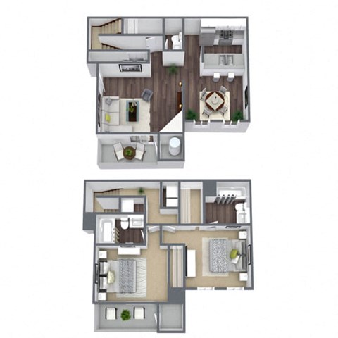 2 bed 2 bath B3 Floor Plan at Array South Mountain, Phoenix, 85044