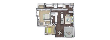 B3, B4, B5 Floor Plan, 2 bed 2 bath