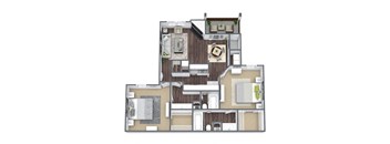 B3 floor plan with patio
