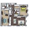 B4 Alt, 2-Bed 2-Bath Floor Plan, 1,247 SQFT