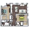 B4 Corner, 2-Bed 2-Bath Floor Plan, 1,257 SQFT