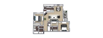 B4 3D Floor Plan Image at Hidden Creek, Texas, 75077