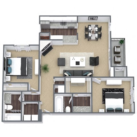 B4 3D Floor Plan Image at Hidden Creek, Texas, 75077