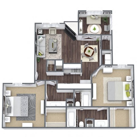 B4 floor plan with sunroom