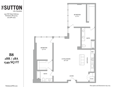 a floor plan of a bedroom apartment