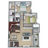 Beech Floor Plan 2-Bed, 1.5-Bath, 1,003 SQFT