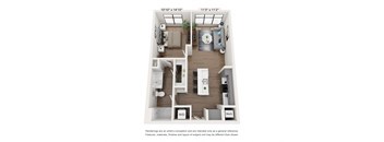 a 1 bedroom floor plan with a bathroom and a living room