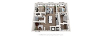 a 1 bedroom floorplan is shown in this image