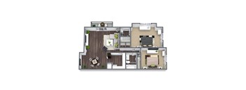 Belmont Floor Plan: 2 Bed, 2 Bath
