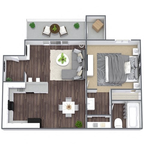 1X1 Brighton Floor Plan, 565 SQFT