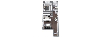 Bristol Floor Plan 1-Bed 1-Bath 600SQFT at Esprit Cherry Creek, Glendale, CO