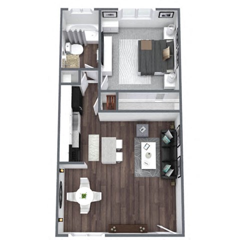 Broadmoor Floor Plan 1-Bed, 1-Bath 500SQFT at Esprit Cherry Creek, Colorado
